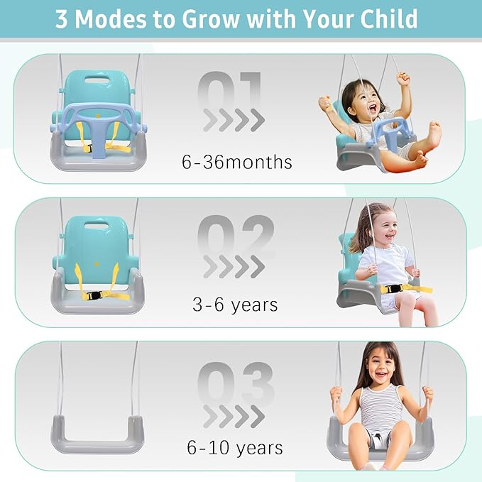 Taleco Gear 2 in 1 Toddler Swing & Baby Jumper, Foldable Baby Swing Outdoor & Indoor Use, Easily Installable and Storable