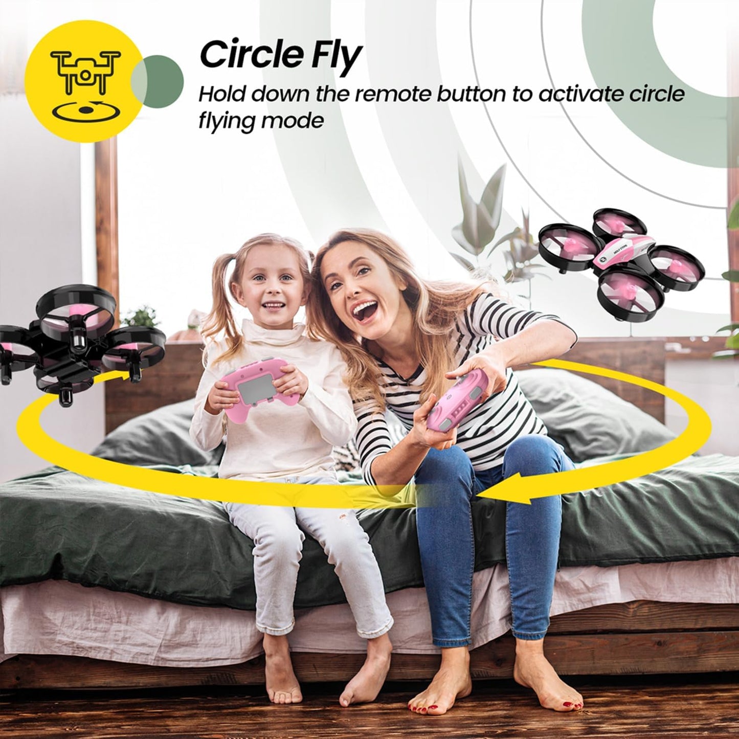 Holy Stone HS210 Mini Drone for Kids 8-12 and Beginners, RC Nano Quadcopter Indoor Drone with Circle Fly, Auto Hovering, 3D Flip, and Headless Mode, Great Gift Toy for Boys and Girls, Pink