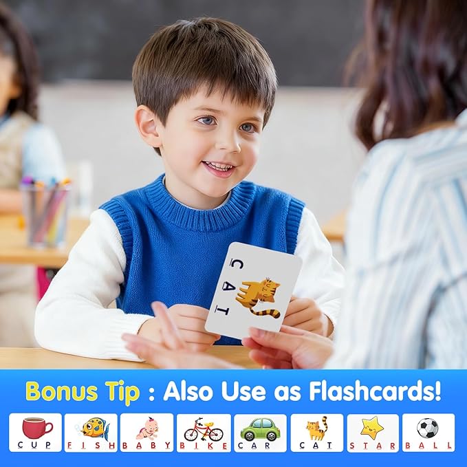 HahaGift Educational Toys for 3-5 Year Old Boy Girl Gifts, Matching Letter Learning Games Activities, Ideal Christmas Birthday Gift for Toddler Kids Age 3 4 5 6 7 Year Olds Boys Girls