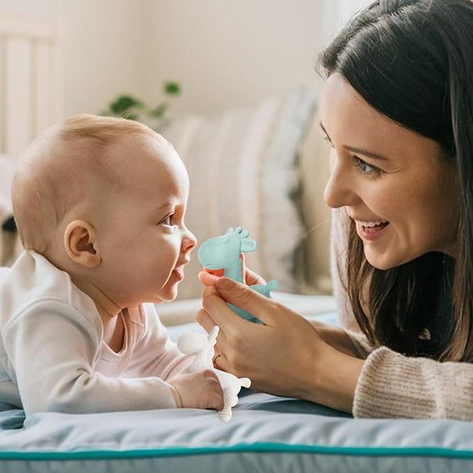 TYRY.HU Baby Teething Toys for Babies 0-6 6-12 Months,BPA Free Silicone Giraffe Teethers for Babies 3-6 Months, Soft-Textured Chew Toys Sensory Toys Massaging Teething Relief for Boys Girls,2 Pack