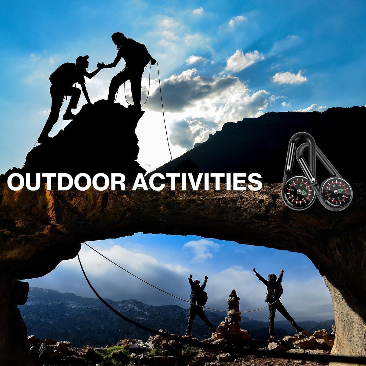 12 Pcs Mini Compass Keychain for Kids Bulk, Small Pocket Magnetic Compass Survival Hiking for Outdoor Survival Camping Party Backpacking Accessory