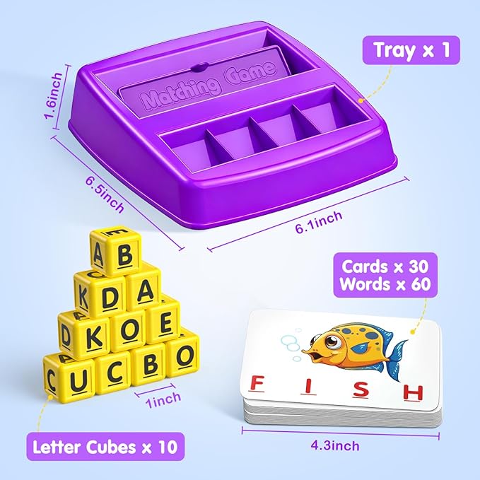 HahaGift Toddler Girl Toys Age 3 4 5 6 7，Matching Letter Game Preschool Learning Educational Toys for Kids 3-8 Year Old Boys Girls, Best Christmas Birthday Toy Gift for 3 4 5 Years Old Kindergartener