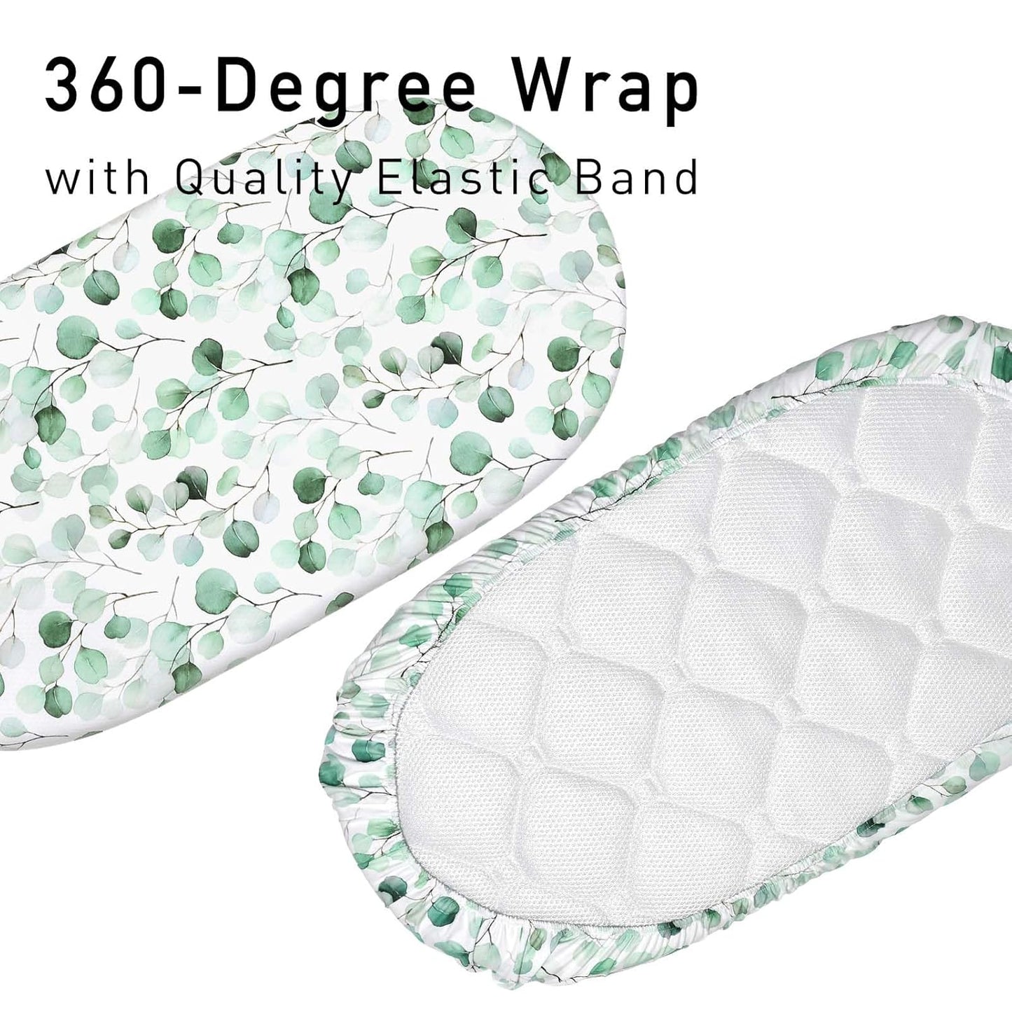 Gllquen Baby Bassinet Sheets 4 Pack, Breathable Cozy Fitted Mattress Sheet, Elastic Travel Crib Fashionable Floral Pattern, Standard Cradle Safe Sheets for Baby Boys Girls 32"x16"(Greenery)