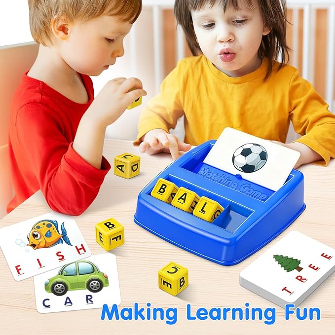 HahaGift Educational Toys for 3-5 Year Old Boy Girl Gifts, Matching Letter Learning Games Activities, Ideal Christmas Birthday Gift for Toddler Kids Age 3 4 5 6 7 Year Olds Boys Girls