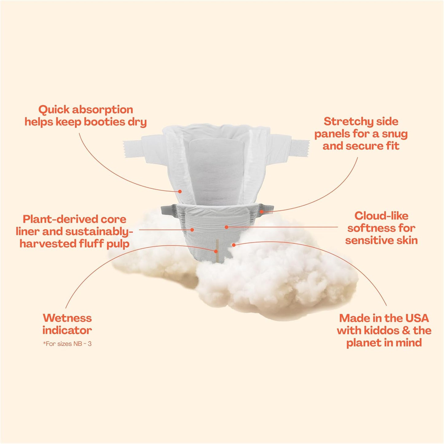 Hello Bello Diapers, Size 6 (35 lbs) Wild Cats, 68 Count Value Pack of Premium Disposable Baby Diapers, Hypoallergenic with Soft, Cloth-Like Feel