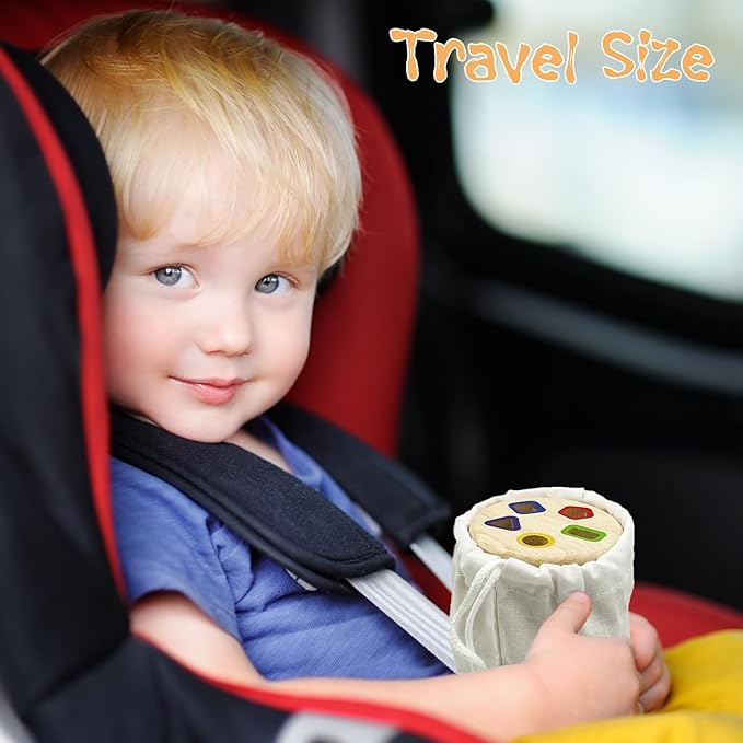 Wooden Montessori Sticks Toys for Kids, 8 Colors Natural Wood Toddler Learning Sorting Toys for 3 Year Old, Sensory Matching Game Birthday Gifts for Boys Girls (Multi-Shaped Stick)