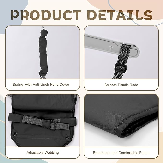 2 in 1 Baby Jumper with Swing - Indoor and Outdoor Use, Baby Jumpers and Bouncers, Toddler Swing with Foldable Stand（Black）