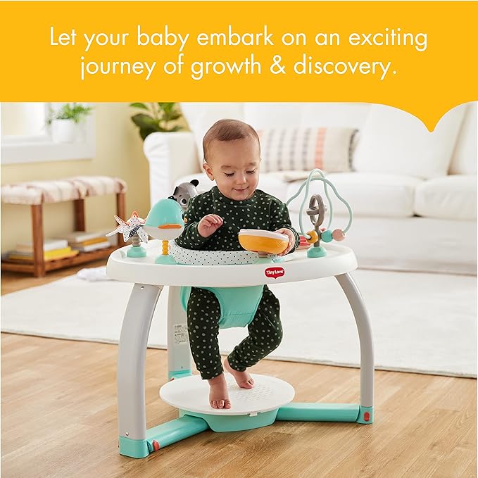 Tiny Love 5-in-1 Stationary Activity Center, 5 Modes of use: Tummy time, Activity Center, Baby Balance Board, Toddler Activity Table, Child Table and Chair, Magical Tales