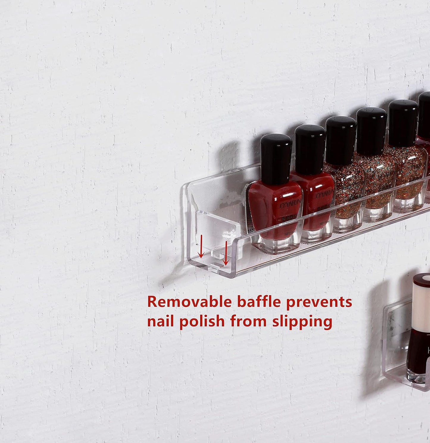 IEEK 6 PCS Acrylic Invisible Floating Bookshelf for Kids Room,15 inch Modern Picture Ledge Display Toy Storage Wall Shelf Vinyl Record Shelf U Shelves Storage Rack