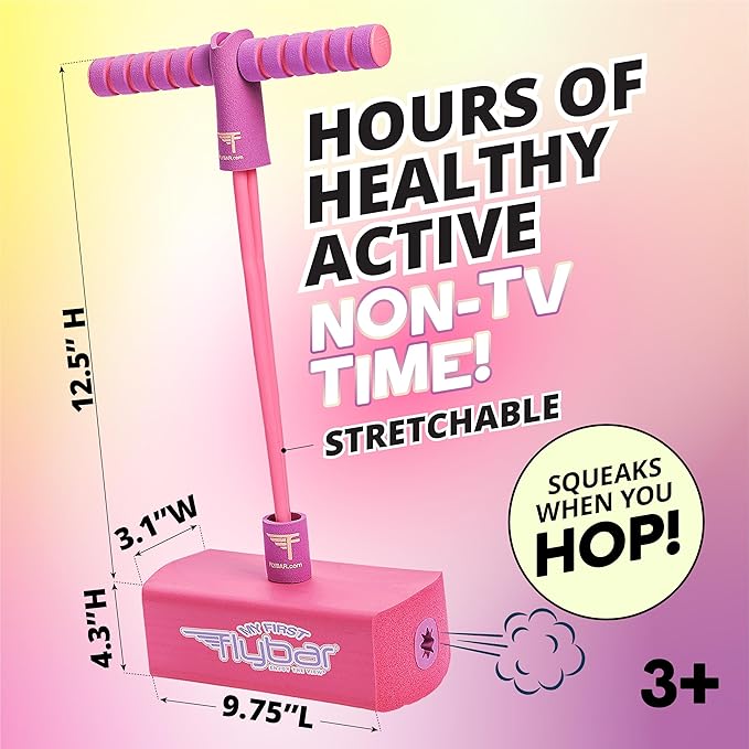 Flybar My First Foam Pogo Jumper for Kids Fun and Safe Pogo Stick for Toddlers, Durable Foam and Bungee Jumper for Ages 3 and up, Supports up to 250lbs