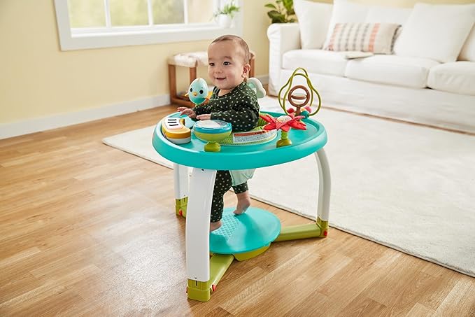 Tiny Love 5-in-1 Stationary Activity Center, 5 Modes of use: Tummy time, Stationary Activity Center, Baby Balance Board, Toddler Activity Table, Child Table and Chair, TL Meadow Days