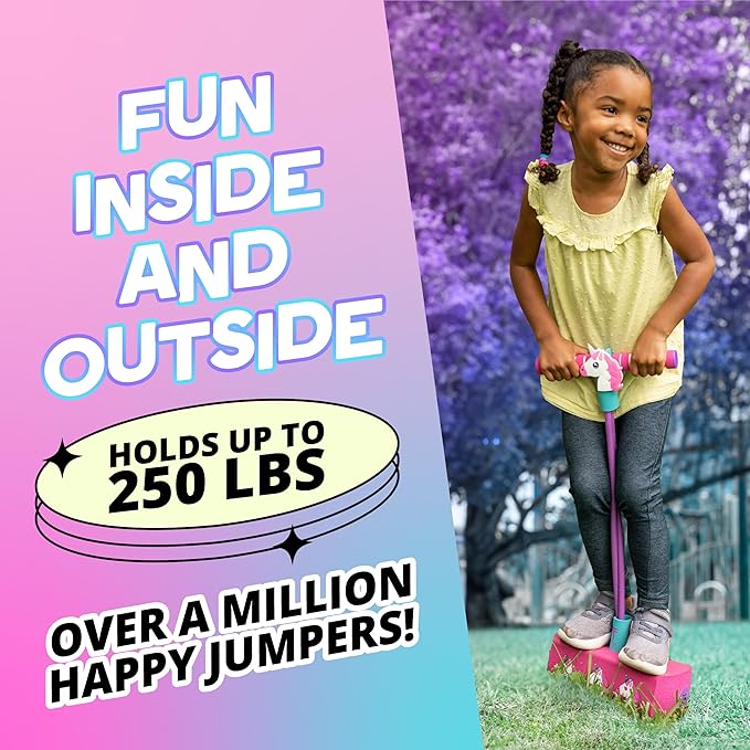 Flybar My First Foam Pogo Jumper for Kids Fun and Safe Pogo Stick for Toddlers, Durable Foam and Bungee Jumper for Ages 3 and up, Supports up to 250lbs