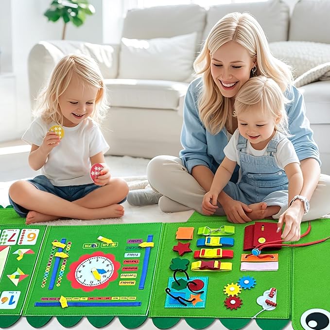 Crocodile Foldable Activities Montessori Busy Board Toddler Busy Board Montessoris Toys for 3+ Years Old Wall Panel