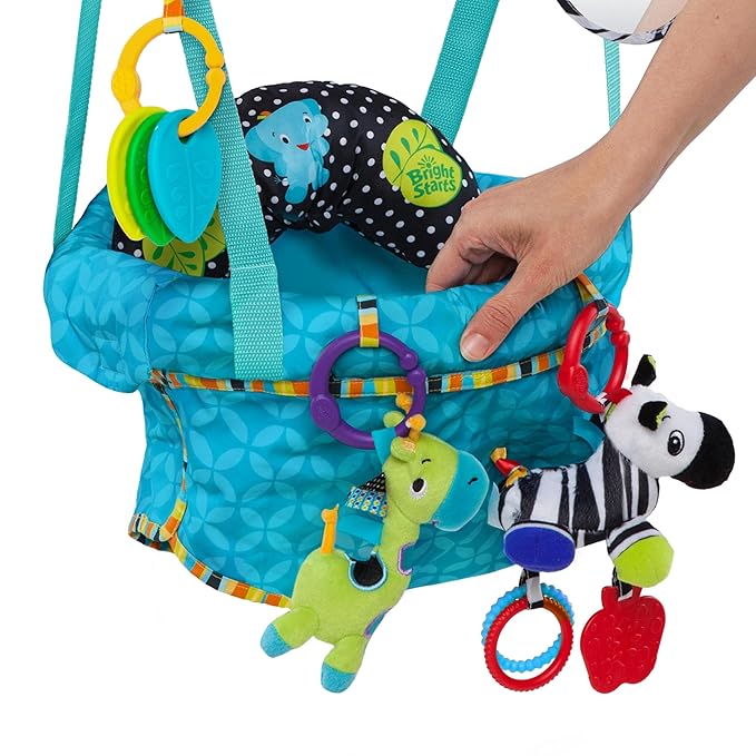 Bright Starts Bounce 'n Spring Deluxe Door Jumper for Baby with Adjustable Strap, 6 Months and Up, Max Weight 26 lbs