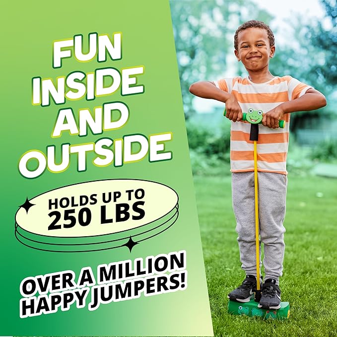 Flybar My First Foam Pogo Jumper for Kids Fun and Safe Pogo Stick for Toddlers, Durable Foam and Bungee Jumper for Ages 3 and up, Supports up to 250lbs