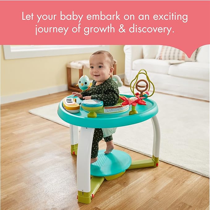 Tiny Love 5-in-1 Stationary Activity Center, 5 Modes of use: Tummy time, Stationary Activity Center, Baby Balance Board, Toddler Activity Table, Child Table and Chair, TL Meadow Days