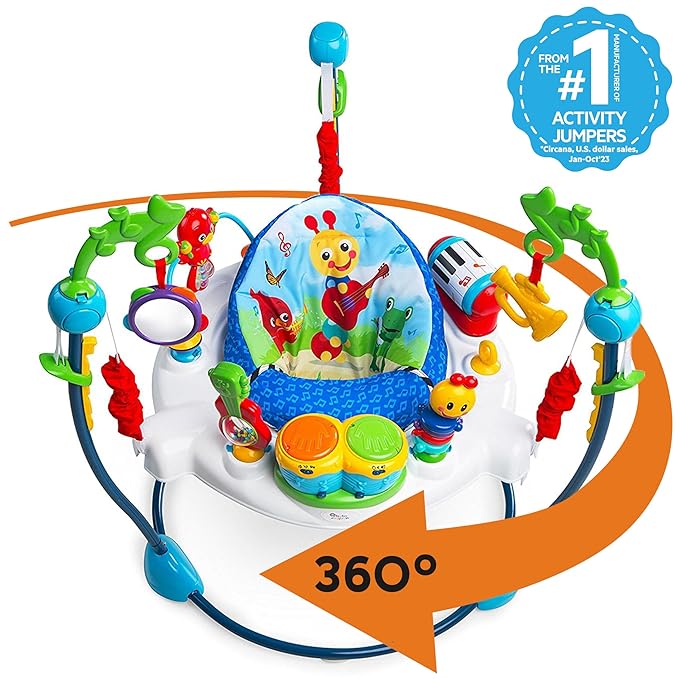 Baby Einstein Neighborhood Symphony Activity Baby Jumper Activity Center, Infant Entertainer with Lights and Melodies, Age 6 Months +, Max Weight 25 lbs., Unisex