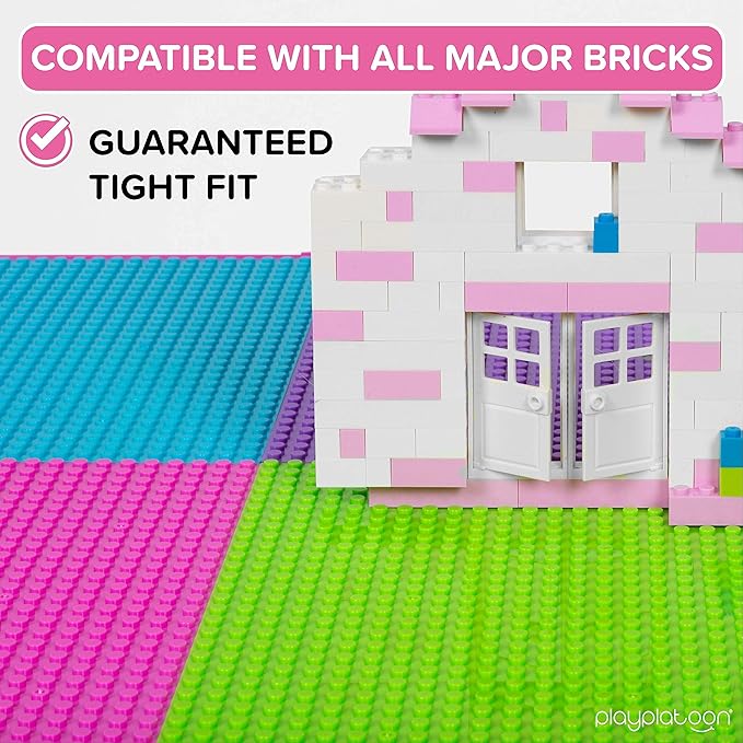 Play Platoon Kids Table and Chairs Set, Toddler 5 in 1 Pastel Activity Table - Sensory, Water, Art, Picnic, Blocks with Storage for Girls Ages 2 to 8 - with Pink and Blue Chairs