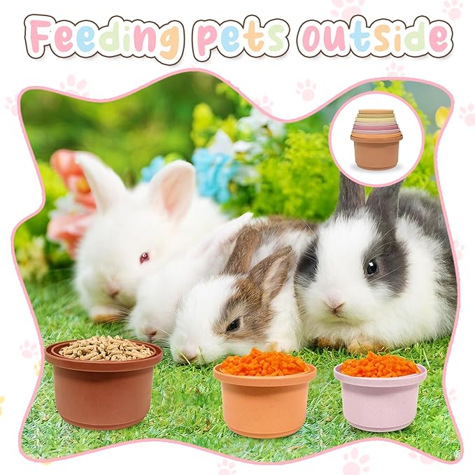 8 Pcs Stacking Cups for Small Animal Toys,Nesting Rabbit Toys of Different Sizes,Safe Plastic Colorful Nesting Toys for Bunny Guinea Pig Hiding Food and Playing (Purple)