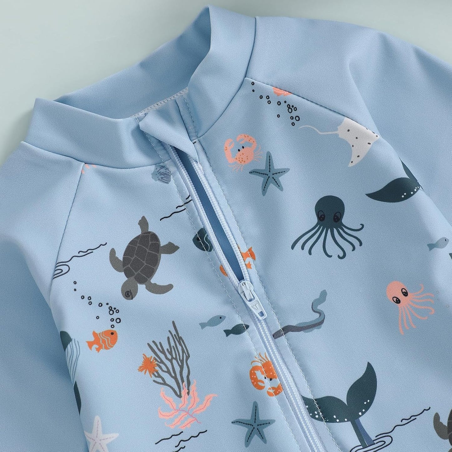 Hnyenmcko Baby/Toddler Boy Rash Guard Swimsuit Long Sleeve One Piece Zipper Swimwear Sunsuit Infant Bathing Suit Beachwear