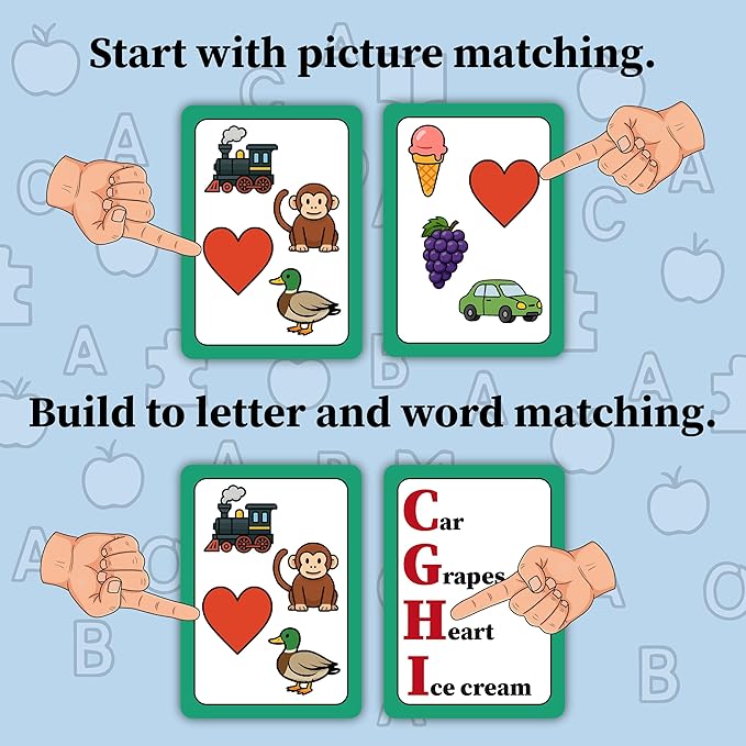 Match Words - Montessori-Inspired Early Reading Game for Ages 3-5 - Sight Words Matching Game - Preschool and Kindergarten Learning Activities - 1+ Players - More Fun Than Phonics Flash Cards