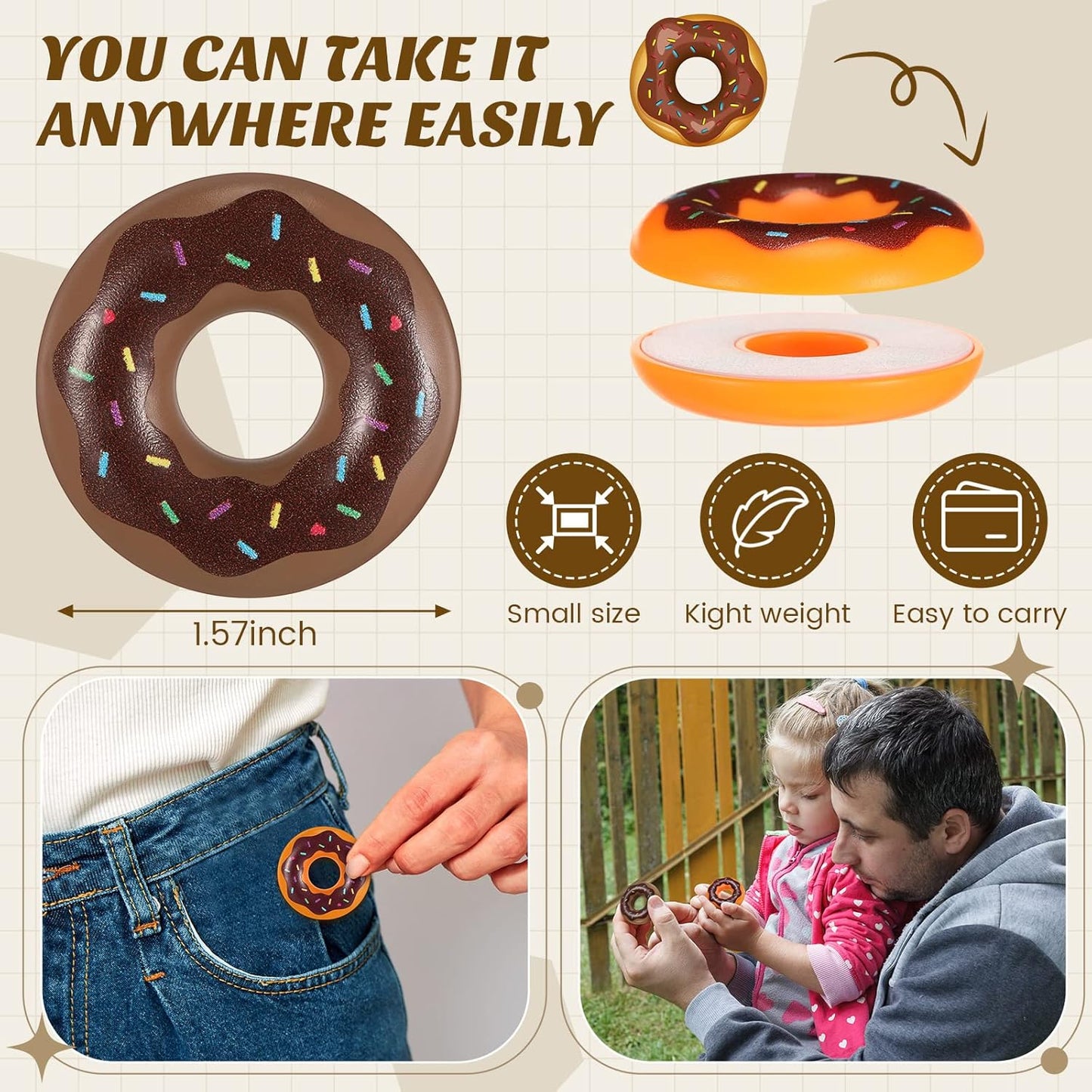 2 Pcs Haptic Coin Donut Fidget Slider Magnetic Fidget Slider Toy ADHD Autism Sensory Relief Stress and Anxiety Depression Desk Toys for Adults Teens Birthday Gift