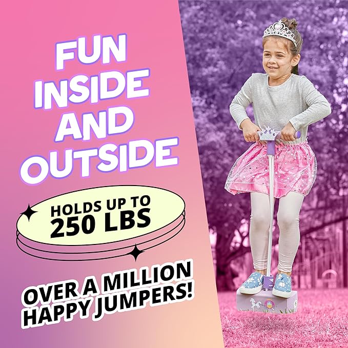 Flybar My First Foam Pogo Jumper for Kids Fun and Safe Pogo Stick for Toddlers, Durable Foam and Bungee Jumper for Ages 3 and up, Supports up to 250lbs