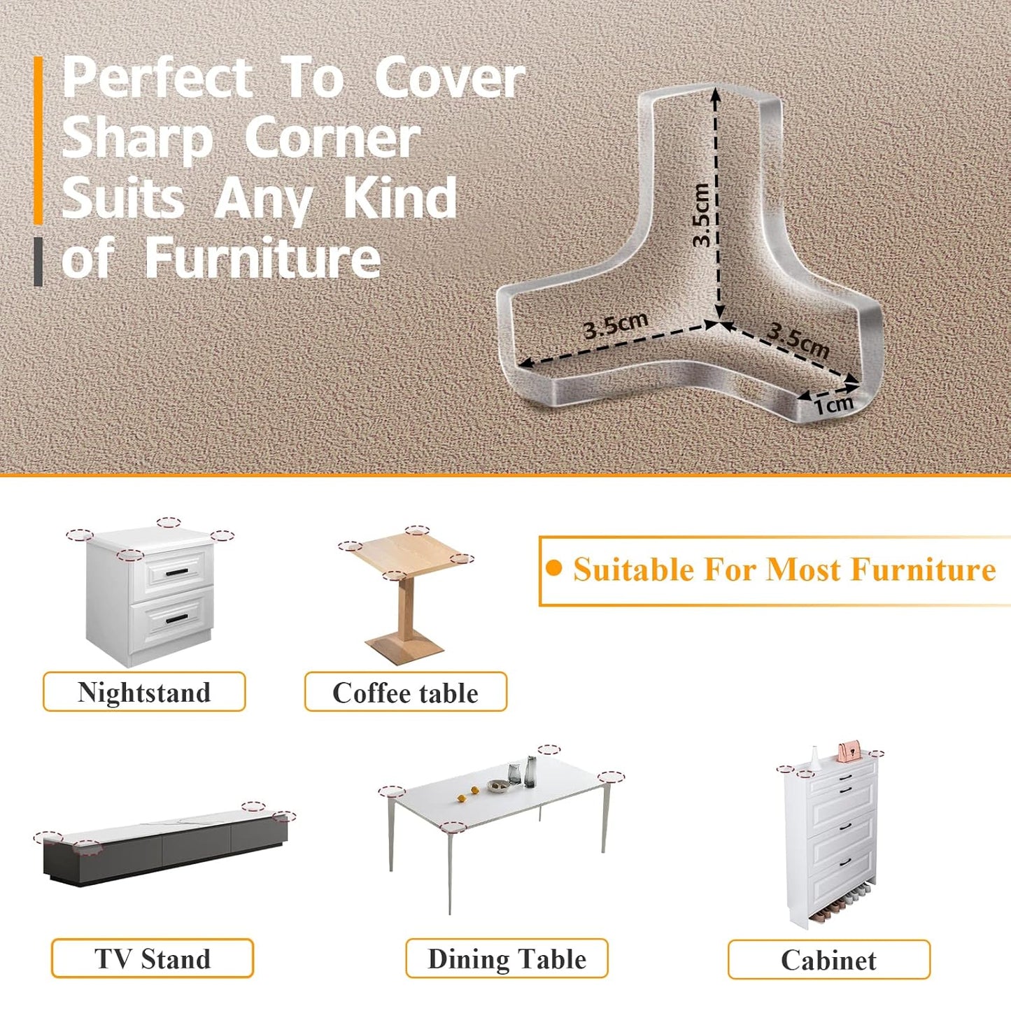 16 Pack Table Corner Protectors Clear Corner Guards Corner Bumpers Covers, Furniture & Sharp Corner Baby Proofing, T-Shaped