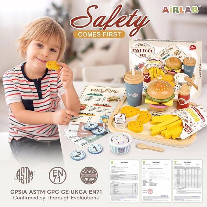 Wooden Play Food for Toddlers Pretend Play Sets 3-5 Year Old Food Toy Kitchen Accessories Birthday Gift for 3 Year Old Girl Boy 2-4 Age 4 5 6 Wood Educational Toys