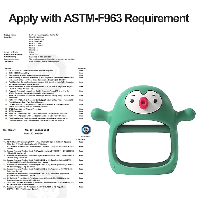 Smily Mia Baby Christmas Stocking Stuffers, Baby Teething Toys丨Penguin Teether for 0-6M, Reindeer Chew Toys for 3-6M,Teething Mittens for 6-12M Babies, My First Christmas Gift, Pine Green