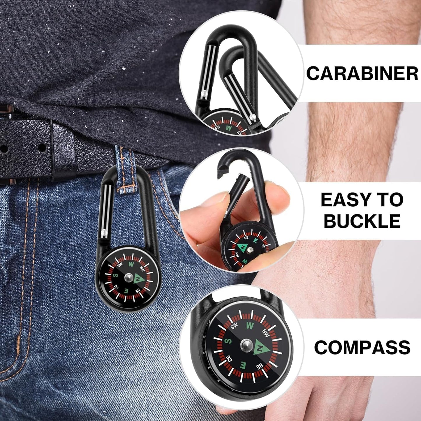 12 Pcs Mini Compass Keychain for Kids Bulk, Small Pocket Magnetic Compass Survival Hiking for Outdoor Survival Camping Party Backpacking Accessory