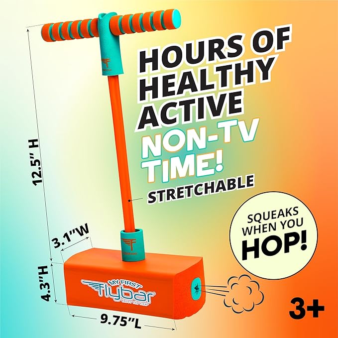 Flybar My First Foam Pogo Jumper for Kids Fun and Safe Pogo Stick for Toddlers, Durable Foam and Bungee Jumper for Ages 3 and up, Supports up to 250lbs