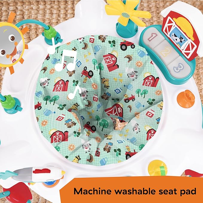 Baby Einstein Farm Explorers Jump & Learn Barnyard 2-in-1 Baby Jumper Activity Center with Interactive Toys, Music, Lights, & Sounds, Ages 6-12 Months