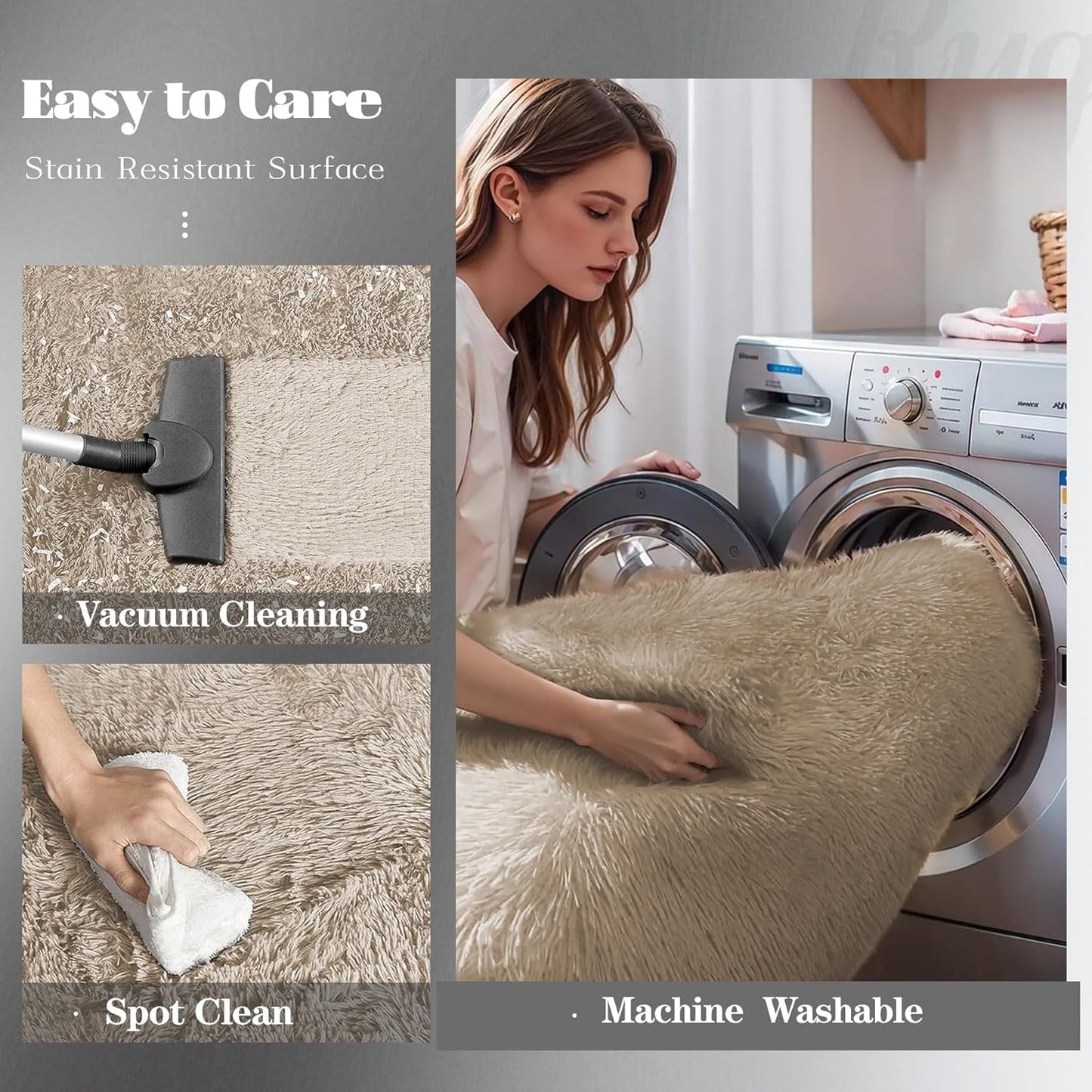 2x6 Runner Rug for Bedroom: Fluffy Shag Soft Washable Rugs Small Fuzzy Plush Indoor Carpet for Hallway Bedside Dorm Kids Girls Boys Room (Camel, 2'x6')