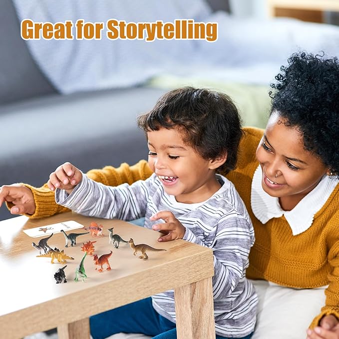 MEROCO Dinosaur Animal Flash Cards for Toddlers with Figurines Animal Matching Game Learning Cards Travel Game Preschool Learning Science Toys for Kids Plastic Materials