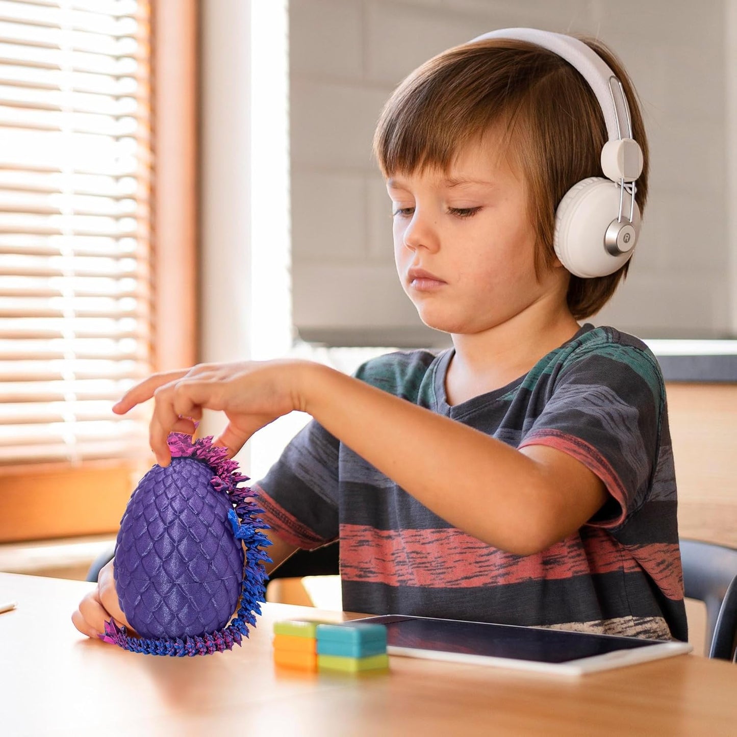 3D Printed Dragon Egg,Crystal Dragon Egg Fidget Toys,Flexible Joints Full Articulated Dragon with Egg,Executive Desk Toys for ADHD, Autism, Relief Anxiety