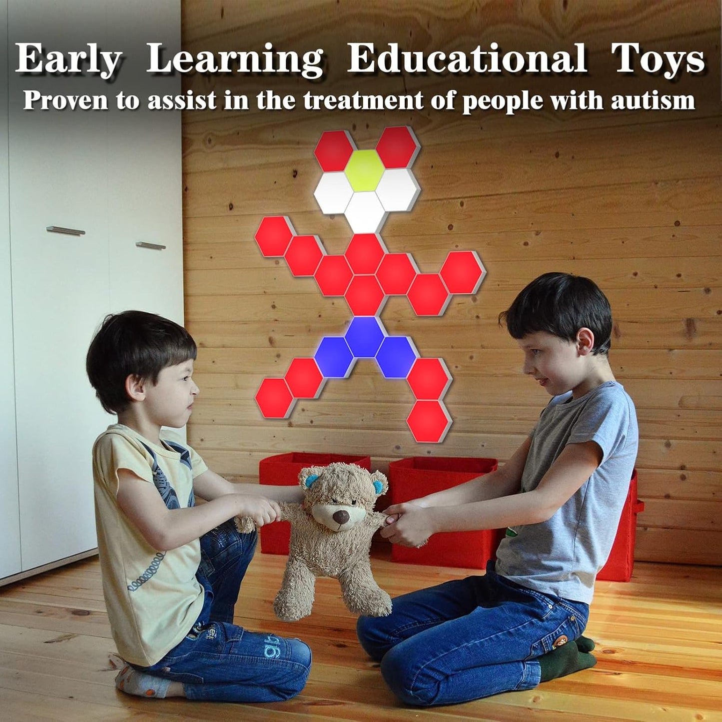 Hexagonal Wall Light Modular Touch Sensitive Lights Creative Geometry Assembly LED Hexagon Lights Suitable for Iving Room,Bedrooms,DIY Lovers, Gifts (10 Pack)