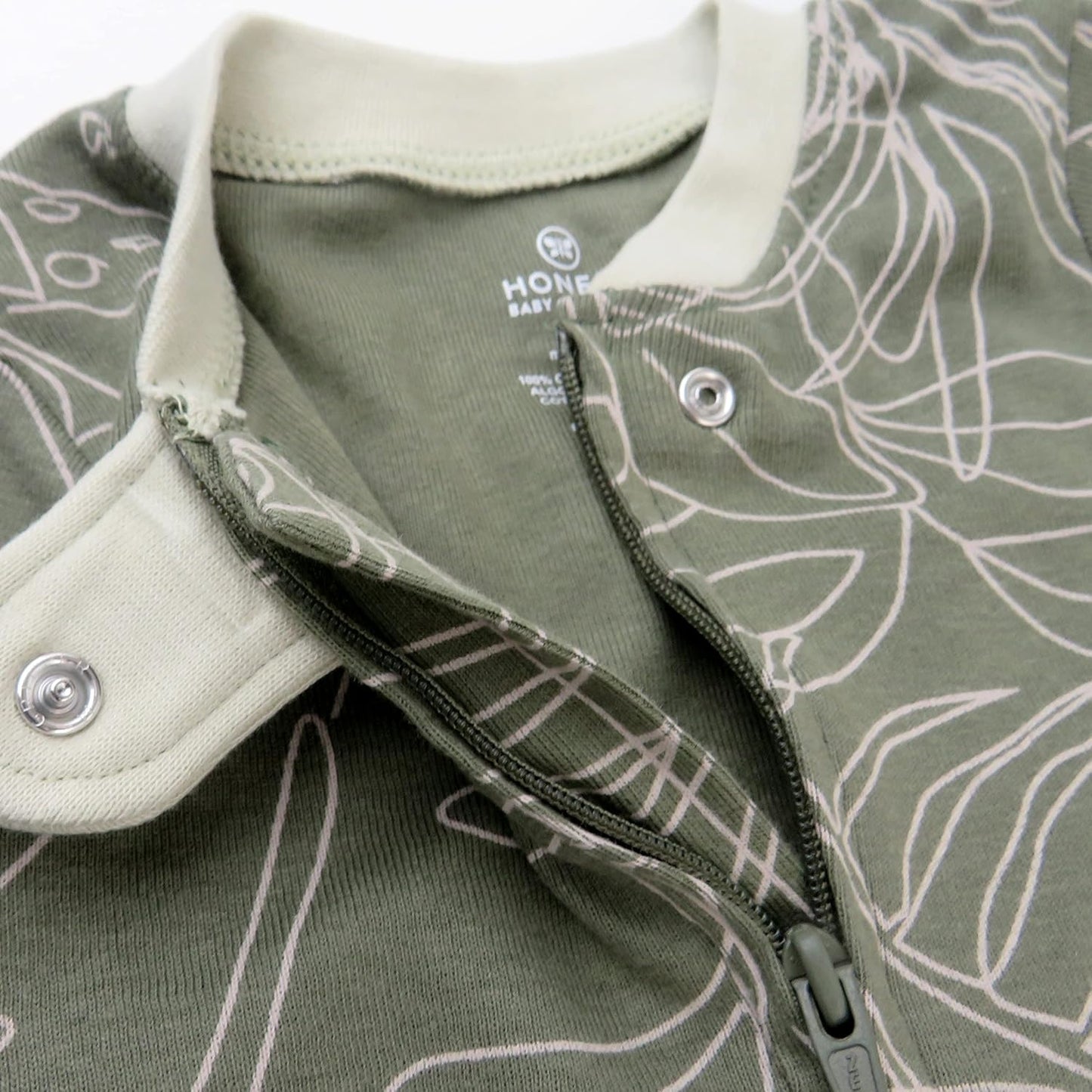 HonestBaby Baby Sleep N' Play One-Piece Zip-Front Footed Organic Cotton Pajama Sleeper