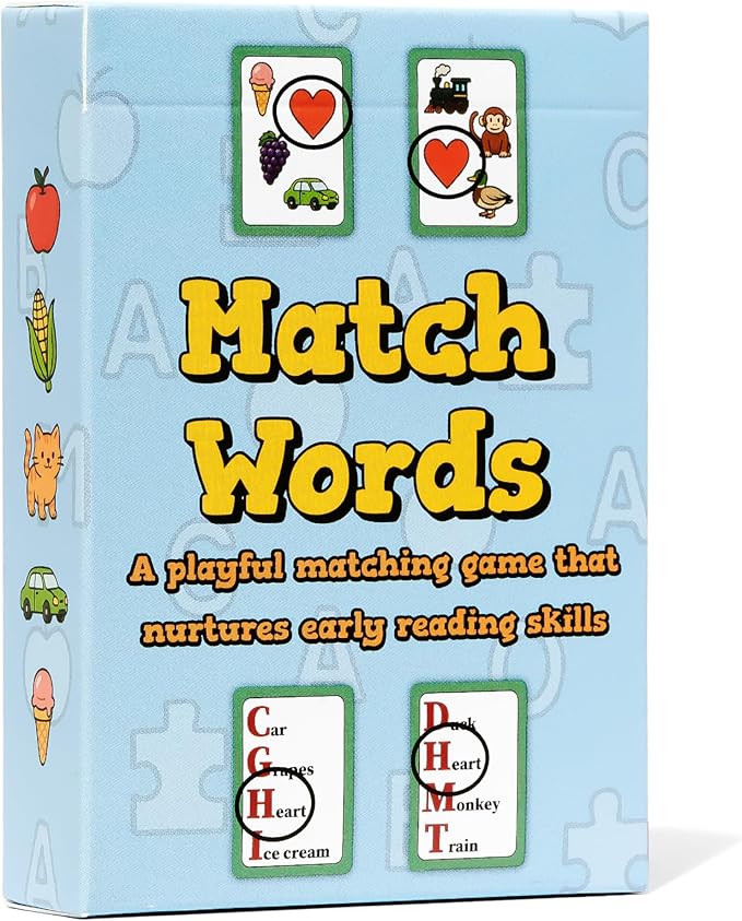 Match Words - Montessori-Inspired Early Reading Game for Ages 3-5 - Sight Words Matching Game - Preschool and Kindergarten Learning Activities - 1+ Players - More Fun Than Phonics Flash Cards