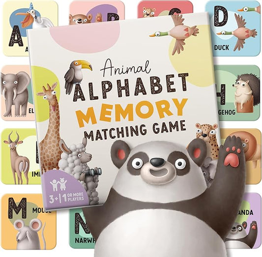 Alphabet Animals Matching Cards for Kids – 52 Durable Memory Cards for Toddlers & Preschoolers, Ages 3+, Fun Educational Game to Improve Focus & Early Learning