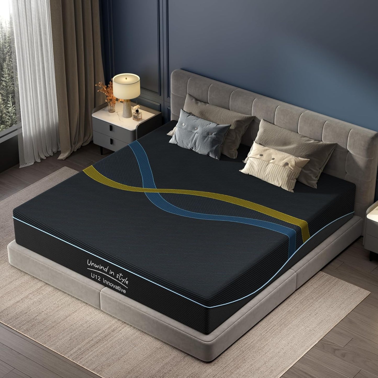 12 inch King Mattress Multi-Layer Memory Foam Mattress - Medium Firmness with Bamboo Charcoal & Green Tea Infusion