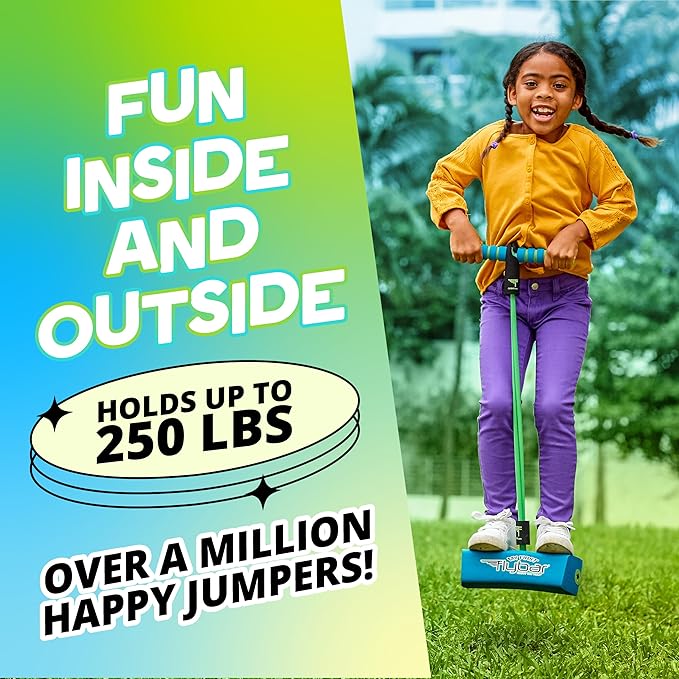 Flybar My First Foam Pogo Jumper for Kids Fun and Safe Pogo Stick for Toddlers, Durable Foam and Bungee Jumper for Ages 3 and up, Supports up to 250lbs