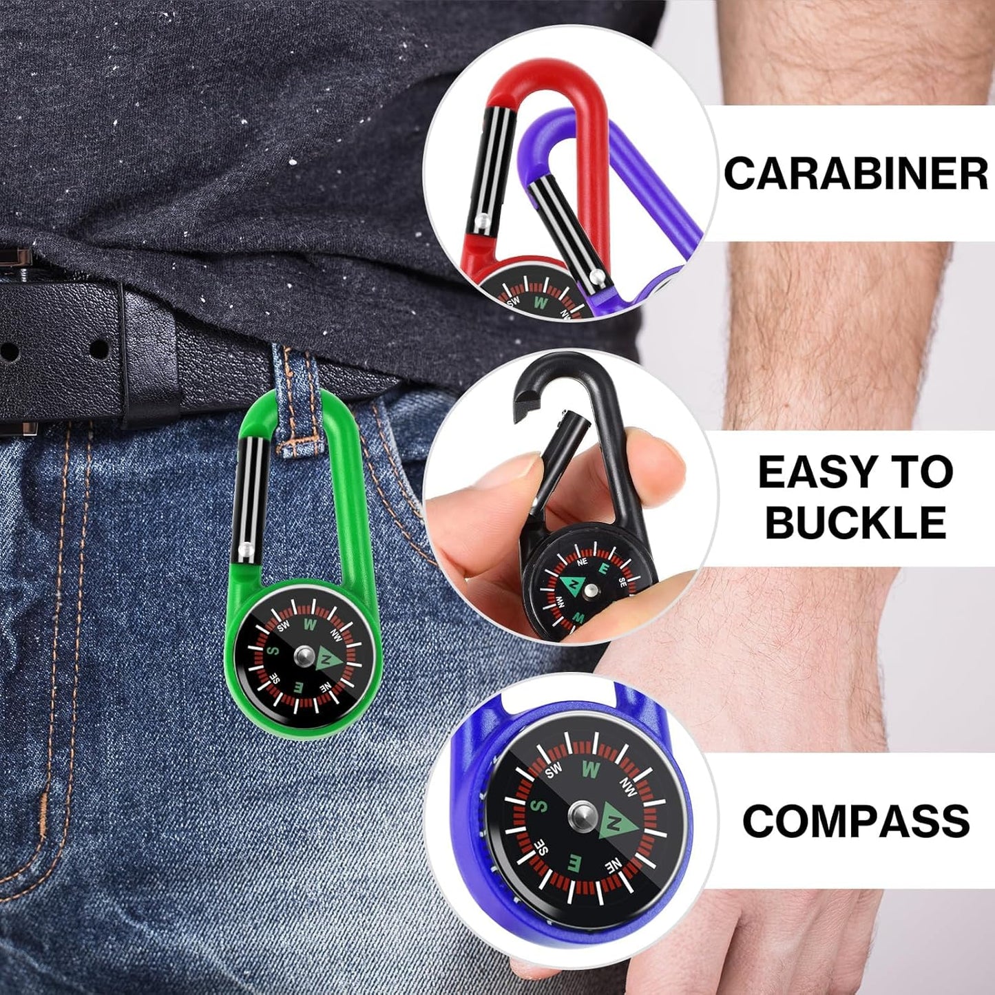12 Pcs Mini Compass Keychain for Kids Bulk, Small Pocket Magnetic Compass Survival Hiking for Outdoor Survival Camping Party Backpacking Accessory