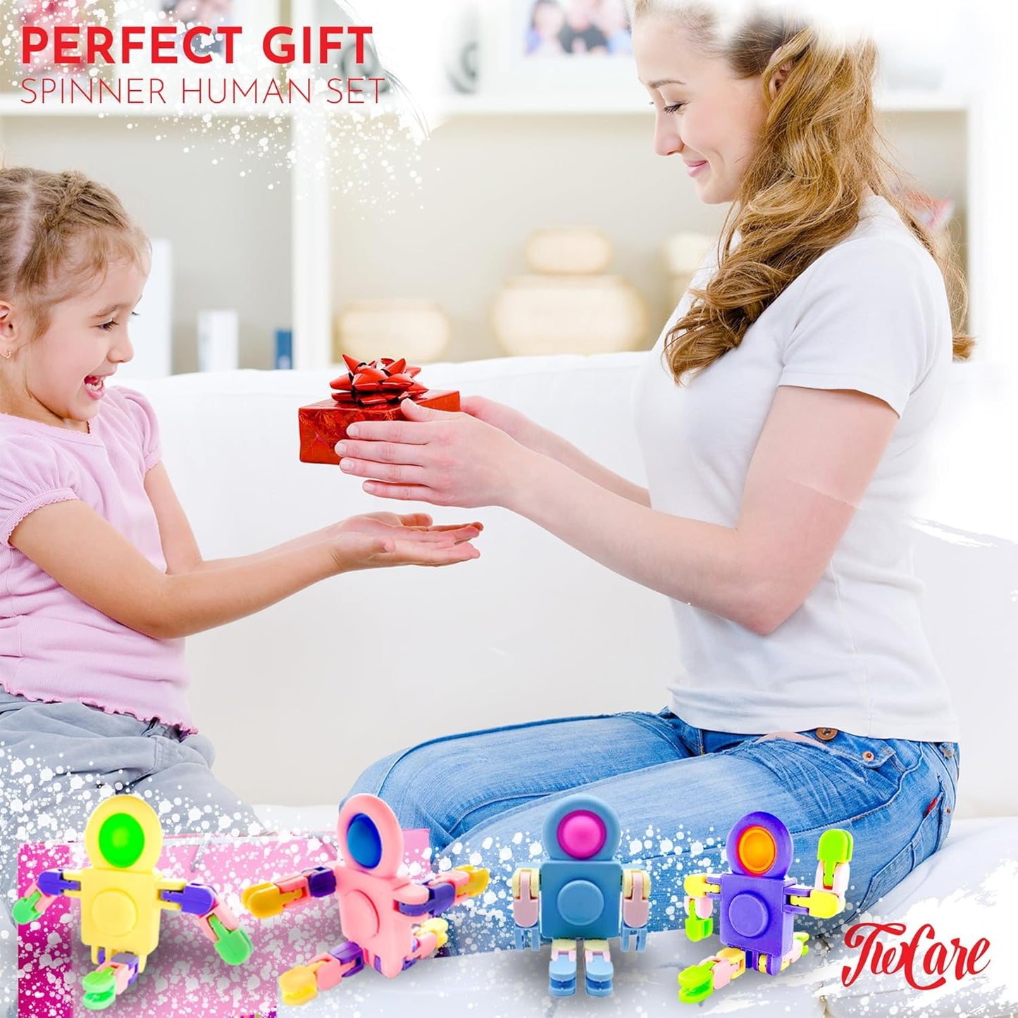 12 Pack Pop Fidget Spinners Party Favors Supplies Prizes for Kids Adults,Sensory Fidget Toys Deformable DIY Chain for Its Stress Relief Easter Basket fillers Goodie Bag Stuffers Birthday Gifts