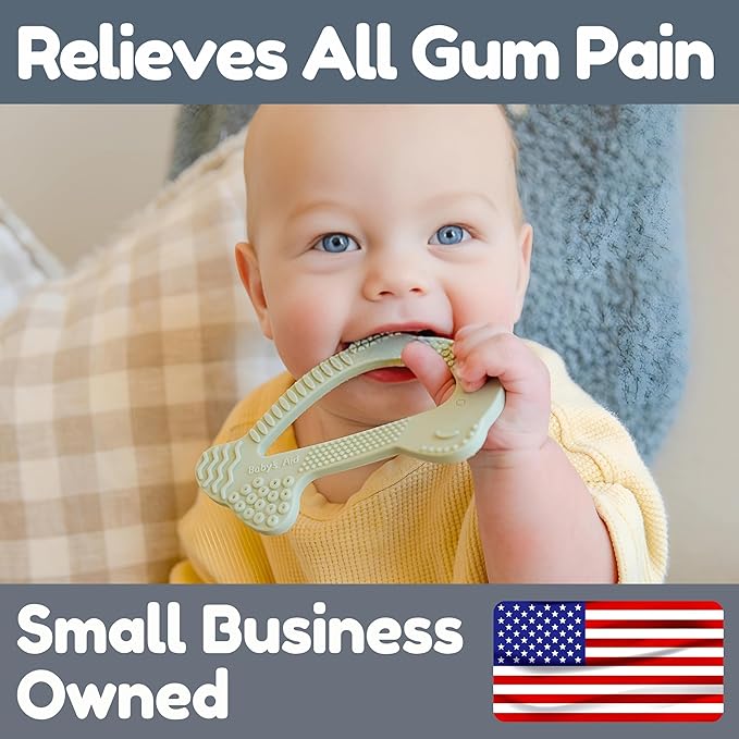 Baby Teething Toy, 8 Pain Relief Textures, Dolphin Silicone Teethers for Babies, Easy to Hold, Chew & Clean, BPA-Free Baby Teething Relief, Durable and Flexible Infant Chew Toys, 3M+ - Baby’s Aid