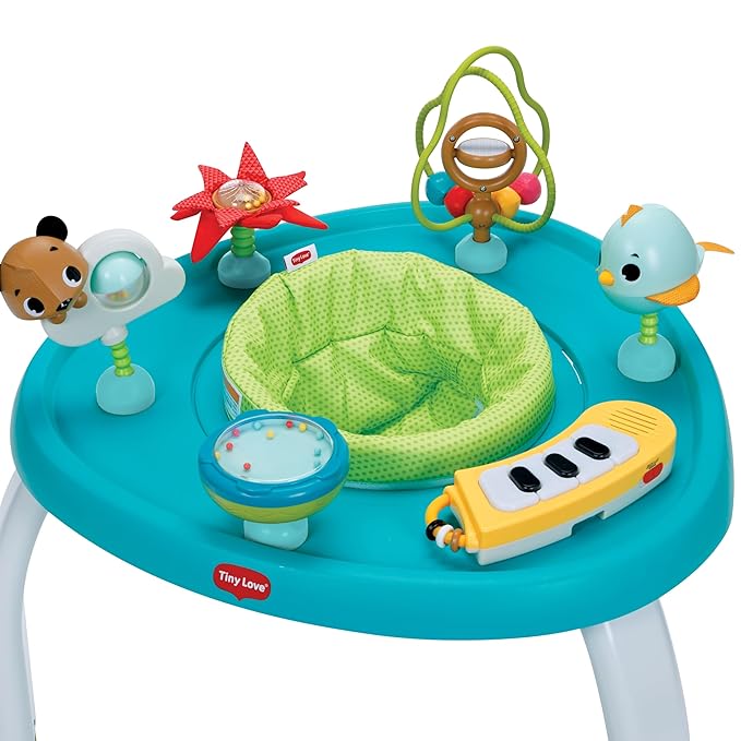 Tiny Love 5-in-1 Stationary Activity Center, 5 Modes of use: Tummy time, Stationary Activity Center, Baby Balance Board, Toddler Activity Table, Child Table and Chair, TL Meadow Days