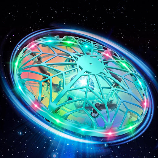 Hand Operated Drone Toy for Kids or Adults - AI Motion Sensors Mini Drones with Bright LED Projection, 360 Flips, Easy Indoor Small Flying Orb Ball for Age 4-6-8-12 Birthday Gifts