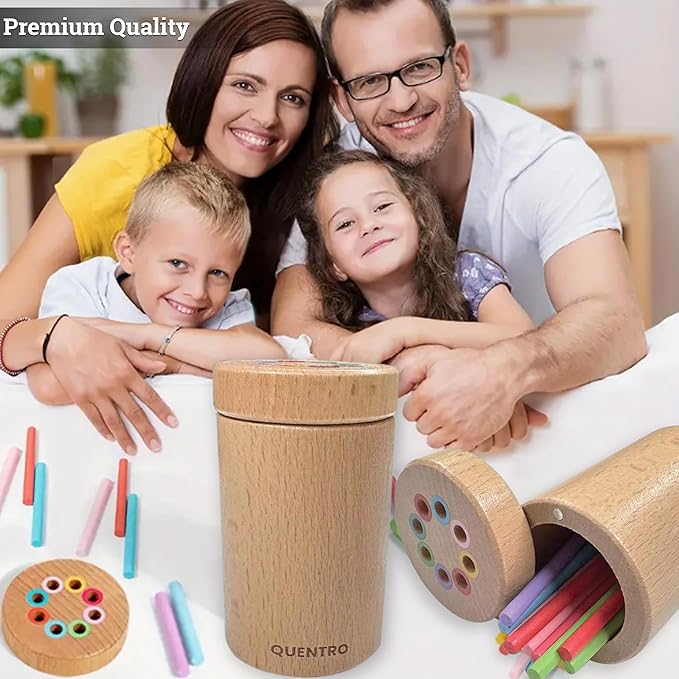 QUENTRO Montessori Toys for 3 Year Old, Wooden Learning Color Sorting Toys for Toddlers, Educational Fine Motor Developmental Sensory Matching Games, 36 Months Up Old Baby Boys Girls Xmas Gifts