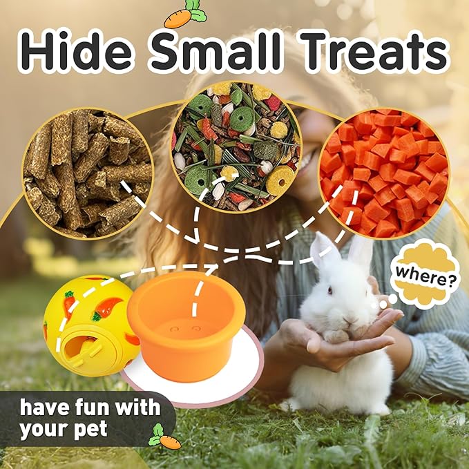 8 Pcs Colorful Stacking Cups and a Ball for Rabbits, Colorful Bunny Cups for Rabbits and Small Animals, Nesting Rabbit Cups of Different Sizes, Bunny Stacking Cups for Hiding Food and Playing