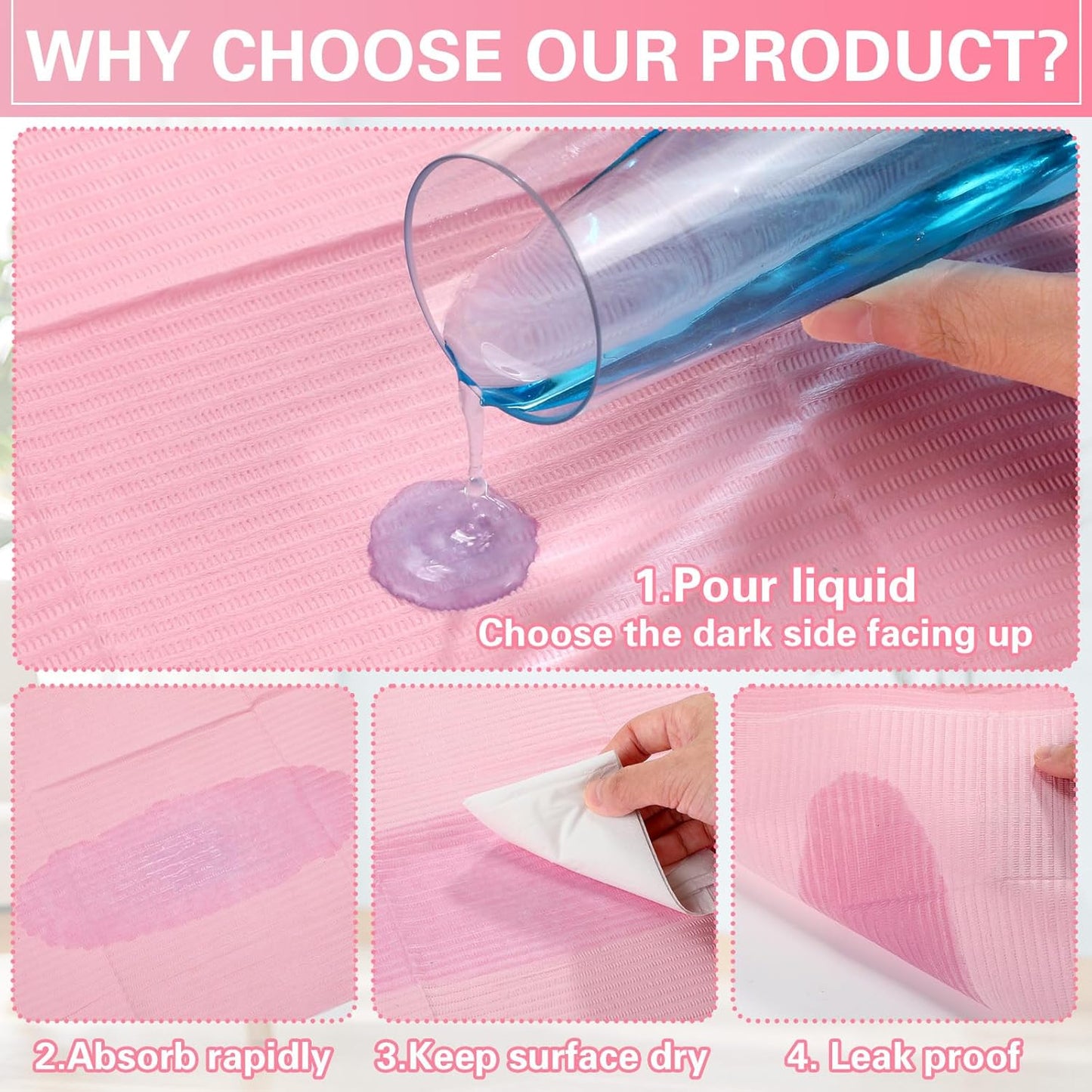 100pcs Disposable Changing Liner 2-ply Baby Changing Station Pad Disposable Changing Pads Diaper Changing Mat Portable Sanitary Liner Refills for Commercial Restrooms (Pink)